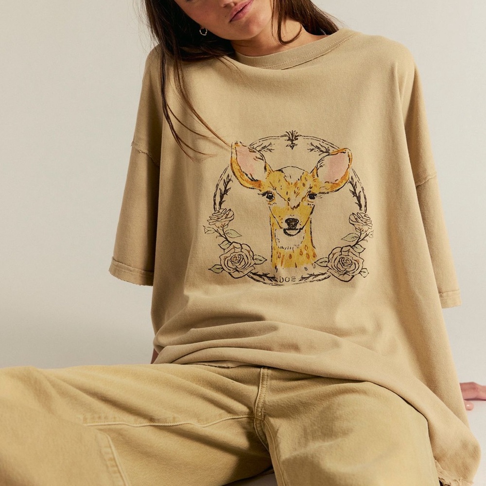 NWOT Free People We the Free Farm Friends Tee- Doe - Picture 1 of 8